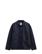 Akodin Cotton Poplin Overshirt Navy Anerkjendt