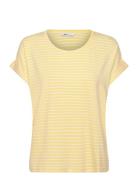 Onlmoster Stripe S/S O-Neck Top Jrs Noos Yellow ONLY