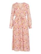 Vifalia V-Neck L/S Midi Dress - Noos Pink Vila