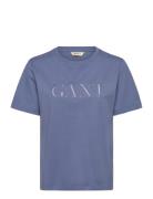 Reg Tonal Graphic Ss T-Shirt Blue GANT