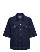 Onlbelle S/S Shirt Dnm Gua Noos Navy ONLY