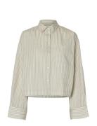 Slwastha Ls Cropped Boxy Shirt Noos Beige Selected