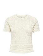 Onlelke Life Ss Structur O-Neck Knt Noos Cream ONLY