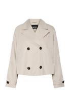 Pcscarlett Ls Short Trenchcoat Noos Bc Beige Pieces