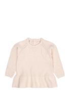 Knitted Pullover W. Frill Pink Copenhagen Colors