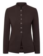 Jacket With Jewel-Button Strip Collar Brown Mango