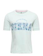 Kmgfie Life Ss Reg Printed Tee Jrs Blue Kids Only