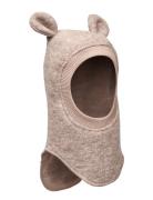 Balaclava Ears Wool Beige Huttelihut
