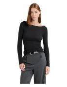 Warme Up - Long Sleeve T-Shirt Boat Neck Black Etam