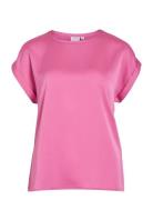 Viellette S/S Satin Top - Noos Pink Vila