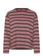 Onlmay Life L/S Stripe Top Box Jrs Brown ONLY