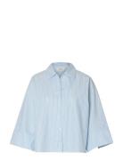 Slfester Over 3/4 Shirt B Blue Selected