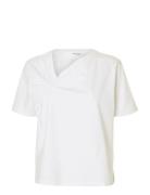 Slfmila Twisted Ss Tee White Selected