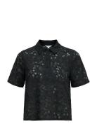 Objbianca S/S Lo Polo Top Noos Black Object