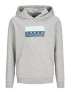 Jcofusion Graphic Sweat Hood Unb Sn Jnr Grey Jack & J S