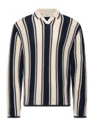 Jorupstate Knit Stripe Polo Navy Jack & J S