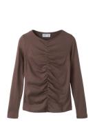 Nkfbira Ls Slim Top Brown Name It