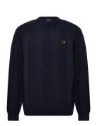 Chunky Cable Knit Jmpr Navy Fred Perry
