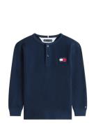 Heritage Henley Waffle Tee Ls Navy Tommy Hilfiger