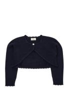 Lt. Knitted Bolero W. Heart Button Navy Copenhagen Colors