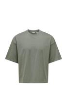 Onsfred Rlx Ss Crop Tee Khaki ONLY & SONS