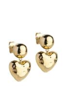 Earrings, Poma Heart Gold Enamel Copenhagen
