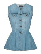 Flared Denim Top Blue ROTATE Birger Christensen