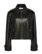 Leather Moto Jacket Black Calvin Klein Jeans