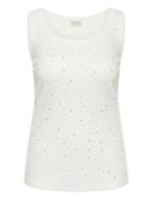 Kccarina Rhinest Top Cream Kaffe Curve