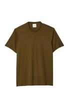 Ss Supima Chest Emb Crewneck Tee Khaki Calvin Klein