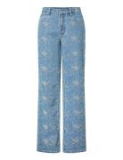 Yassia Mw Emb Straight Jeans Blue YAS