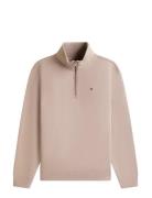 Tjm Reg Fleece Qz Mock Neck Beige Tommy Jeans