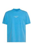 Ss 20S Acid Wash Graphic Crewnk Blue Calvin Klein Jeans