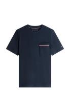 Global Stripe Pique Pocket Tee Navy Tommy Hilfiger