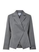 Pcfalka Ls Fittet Pinstriped Blazer D2D Grey Pieces