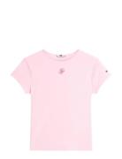 Th Script Slim Ss Tee Pink Tommy Hilfiger