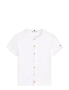 Gold Button Slim Ss Tee White Tommy Hilfiger