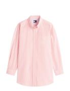 Tjw Ovs Poplin Shirt Pink Tommy Jeans