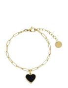 Noble Heart Bracelet Black/Gold Gold Bud To Rose