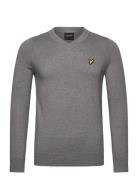 Cotton Merino V Neck Jumper Grey Lyle & Scott