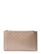 Emblem Aop Top Zip Cardcase Beige Calvin Klein