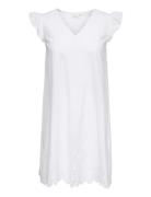 Cartulum Emb S/S Dress Wvn White ONLY Carmakoma