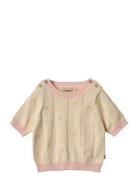 Knit Top S/S Malvina Beige Wheat