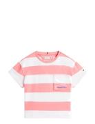 Stripe Tee Ss Pink Tommy Hilfiger