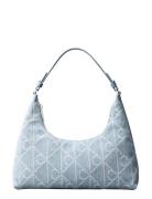 Emblem Aop Denim Shoulder Bag Blue Calvin Klein