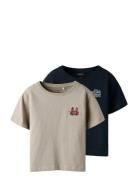 Nmmfrank 2P Ss Nreg Top Box Pb Beige Name It