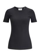 Jxfrankie Str Ss Rib Tee Jrs Noos Black JJXX