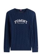 Graphic Cable Cn Sweater Navy Tommy Hilfiger