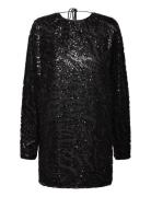 Sequins Low Back Dress Black ROTATE
