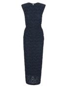 Lace Long Midi Dress Navy ROTATE